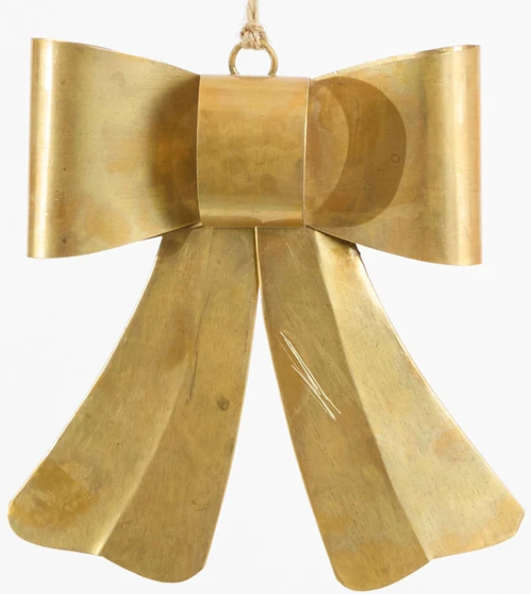 Gold Metal Hanging Bow Decoration