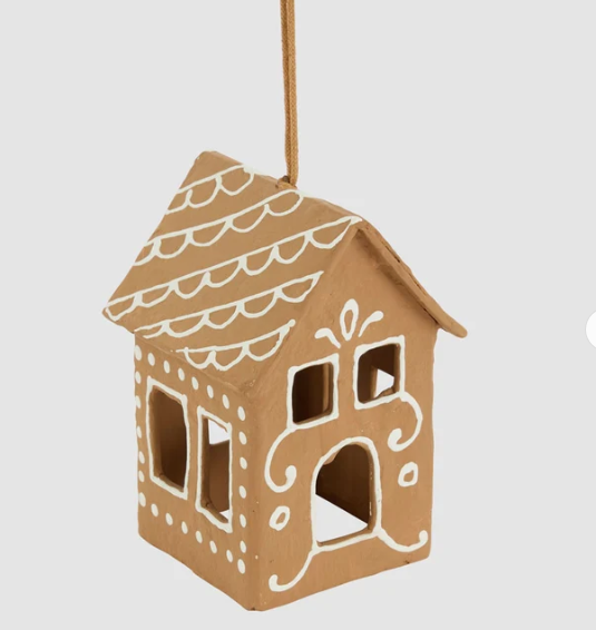 Mache Hanging G/Bread House Deco