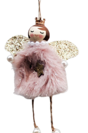 Fluffy Glitter Angel Hanging Deco