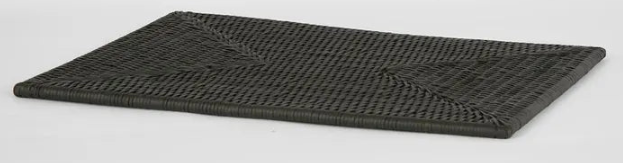 Paume Rattan Rectangle Place - Mat Black