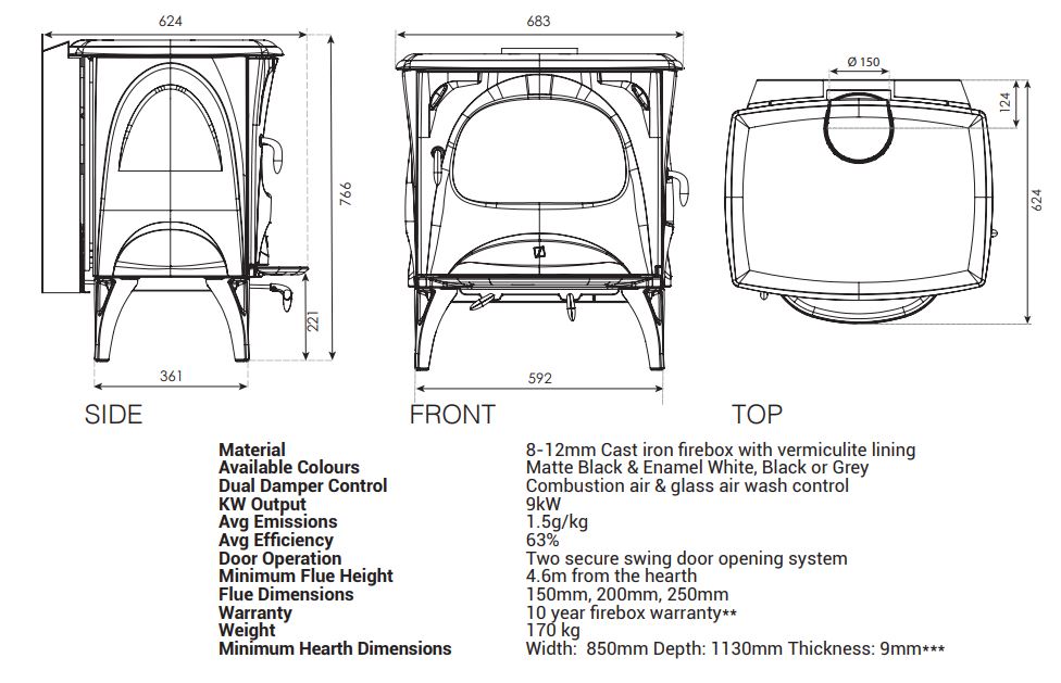 Seguin Aurore Freestanding Wood Heater