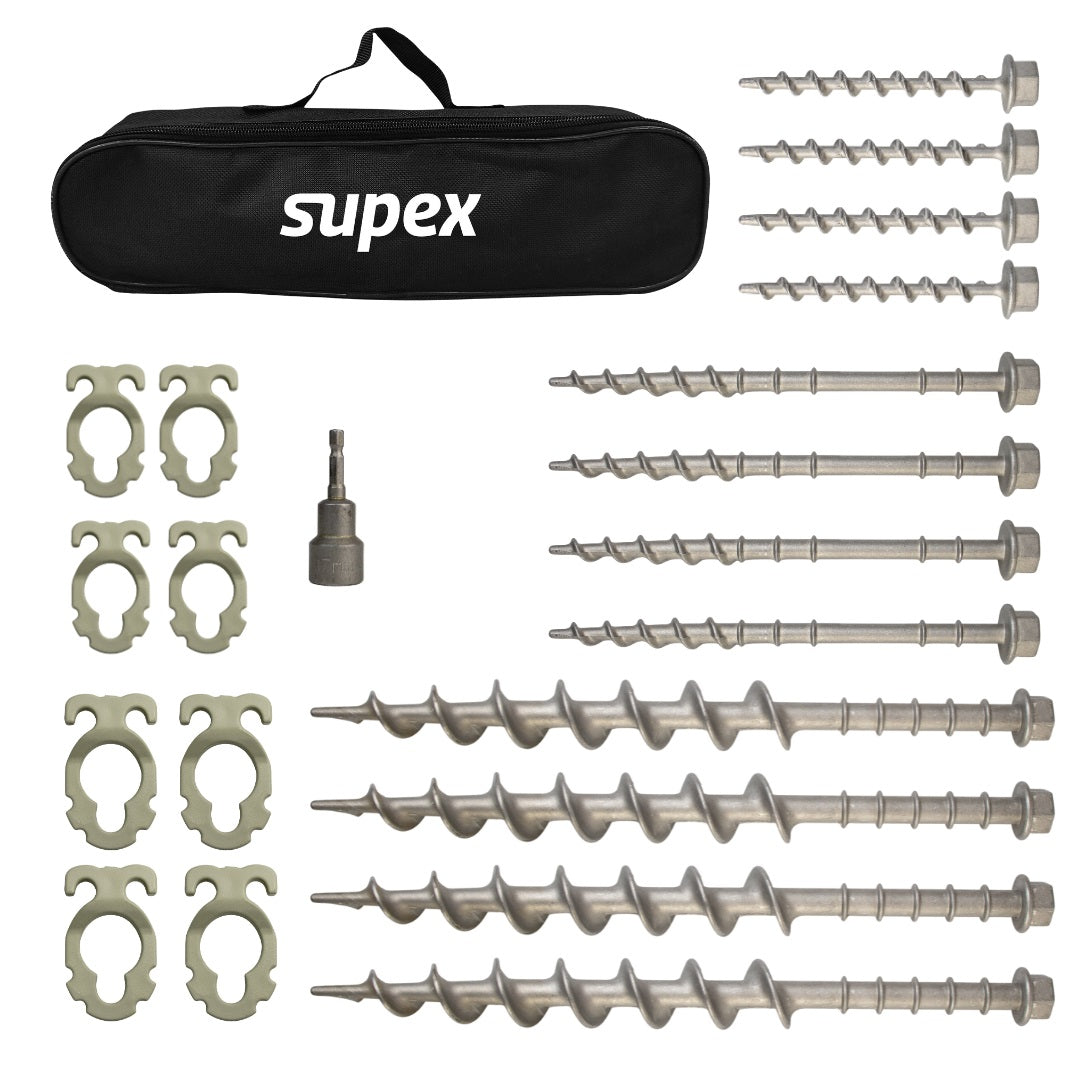 Supex Deluxe Alloy Screw in Peg Set