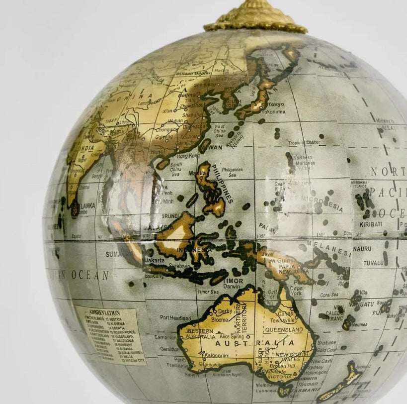 Light Blue Hanging Globe Ornament