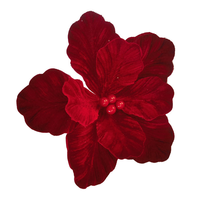Clip on Fabric Magnolia Red