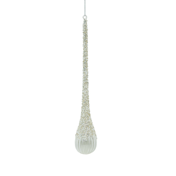 Glass White Icicle Dec Narrow