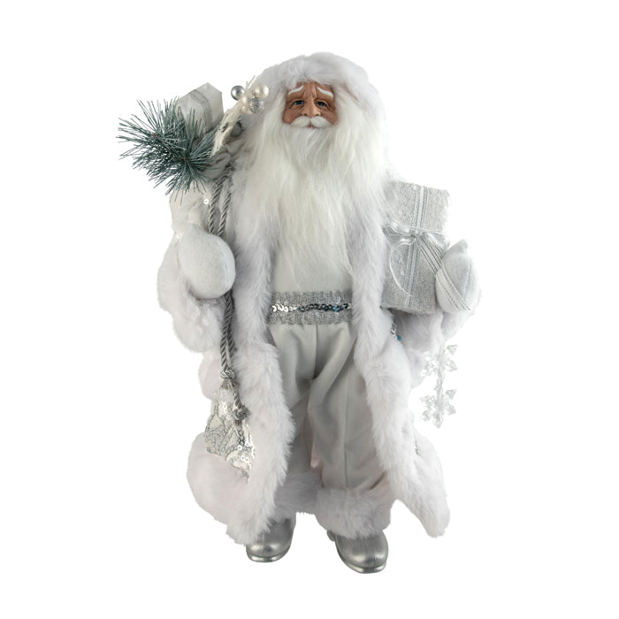 Fabric Santa Silver White Fur
