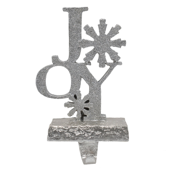 Resin Stocking Holder Joy Silver