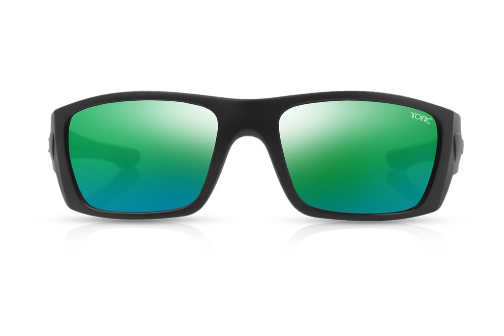 Tonic Youranium Sunglasses - Matt Black - Green Mirror Lens