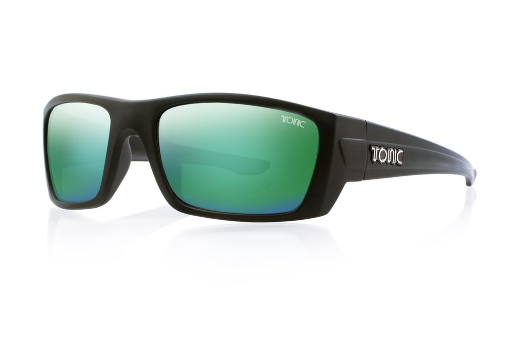 Tonic Youranium Sunglasses - Matt Black - Green Mirror Lens