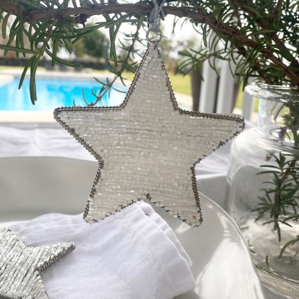 Lucia Beaded Christmas Tree Ornament - Star