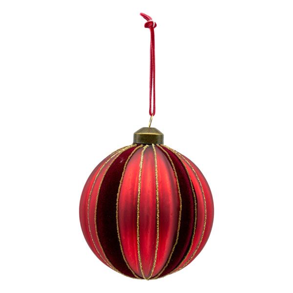 Red Flock Stripe Ball