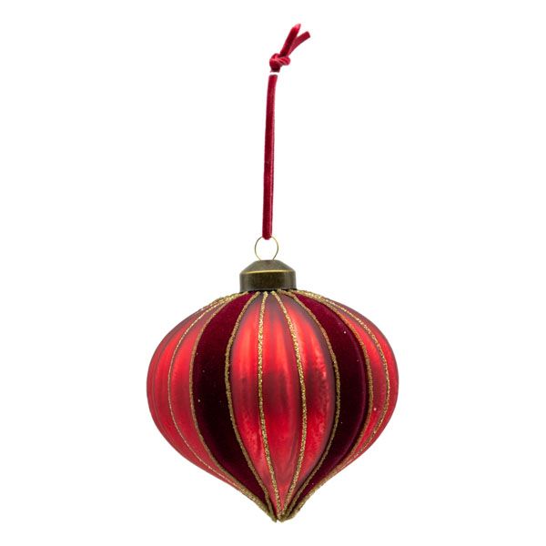 Red Flock Stripe Drop