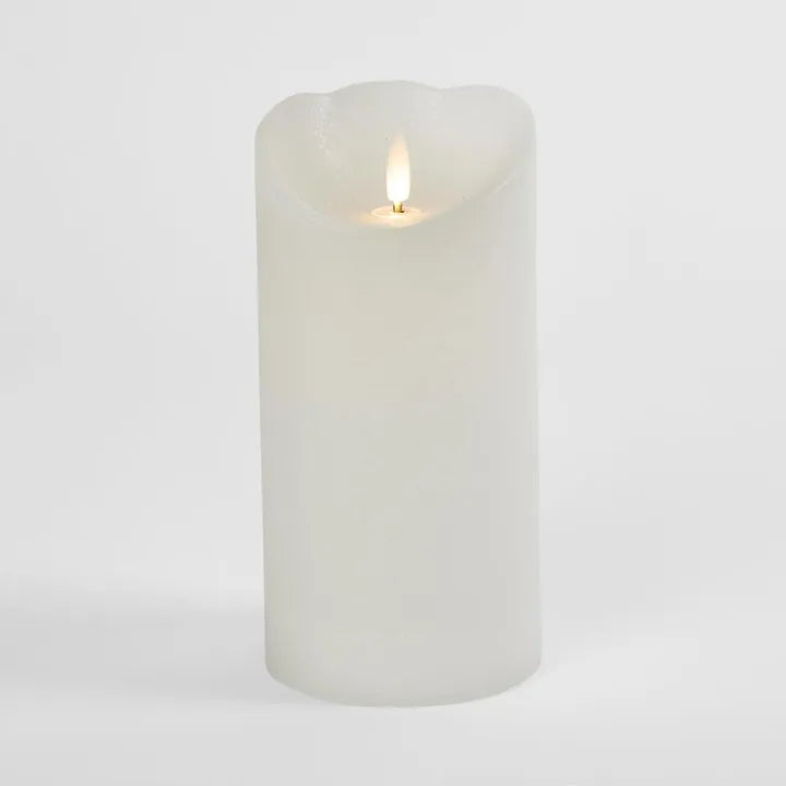 LED Battery Operated Wax Flameless - White 20cm