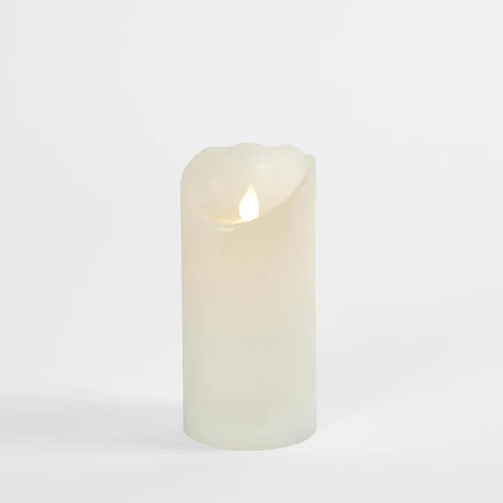 LED Battery Operated Wax Flameless - White 15cm