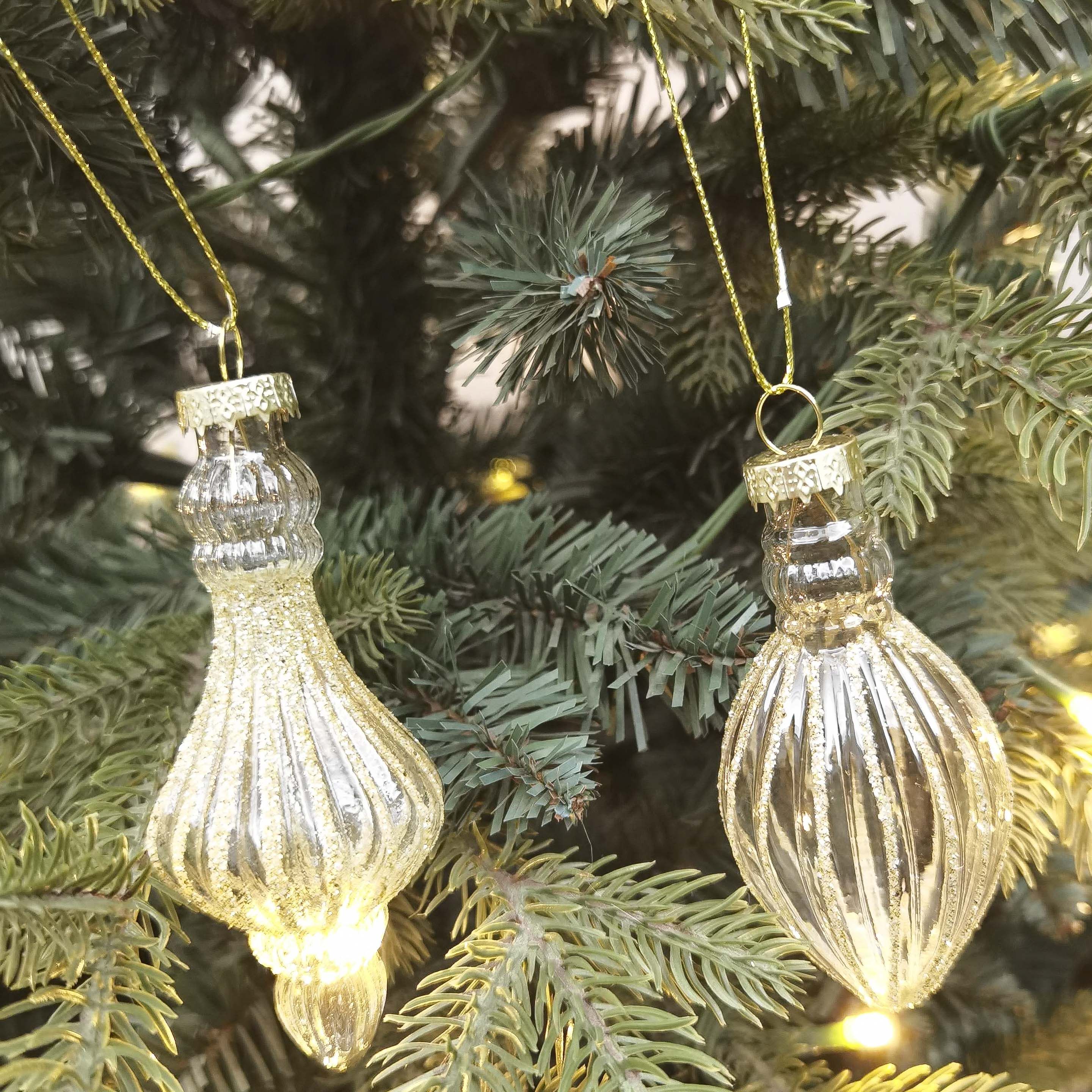 Bulb Drop Glass Baubles Clear