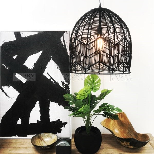 Kudu Paper String Dome Lightshade Black