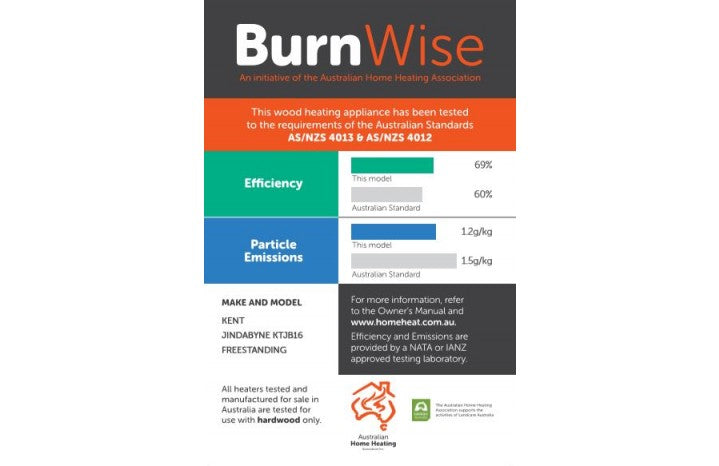 Kent Jindabyne Wood Heater - Freestanding