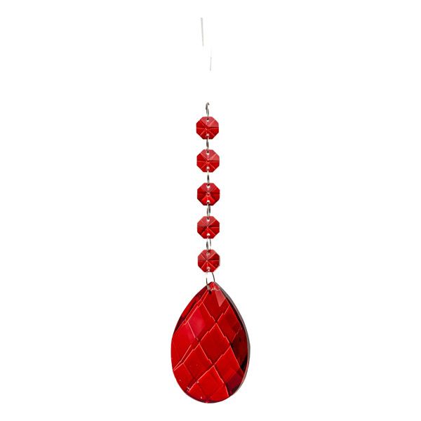 Red Pear Crystal Drop - 18.5cm