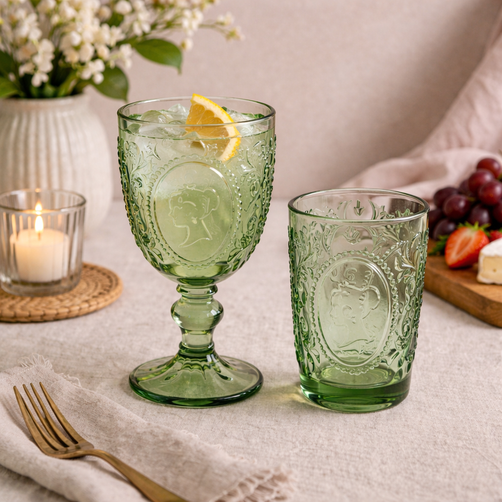 Queen Glass Goblet – Green