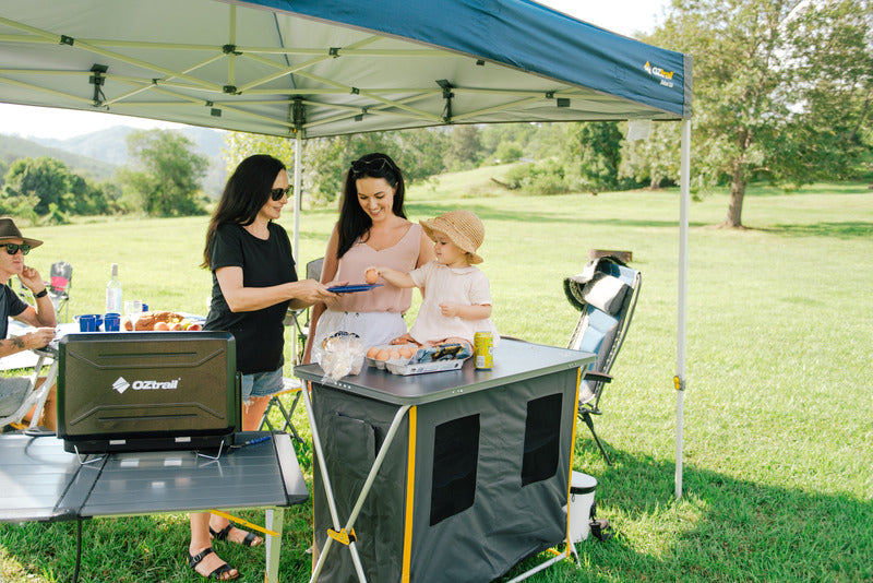 Oztrail 3 Shelf Double Deluxe Folding Cupboard