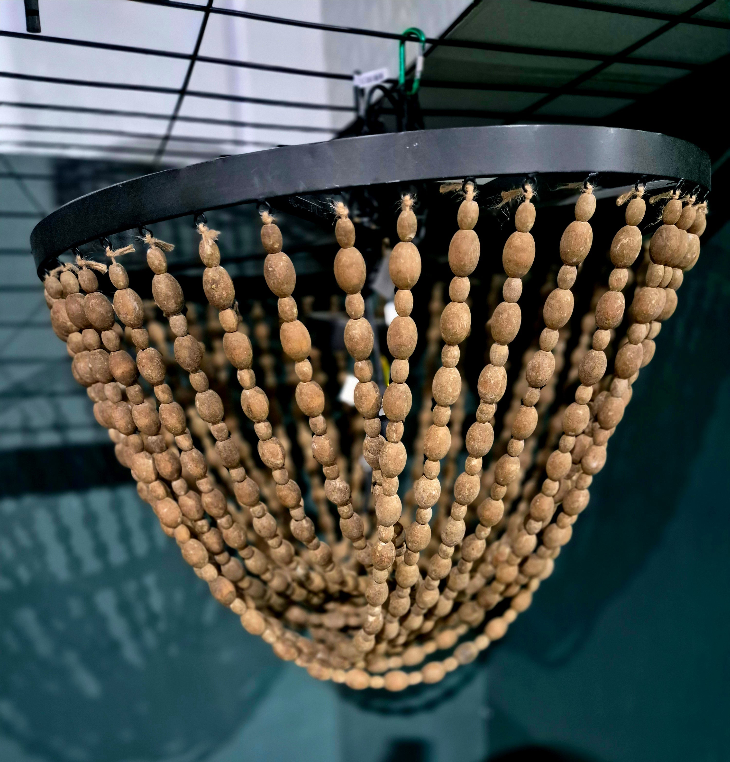 Wooden Bead Chandelier