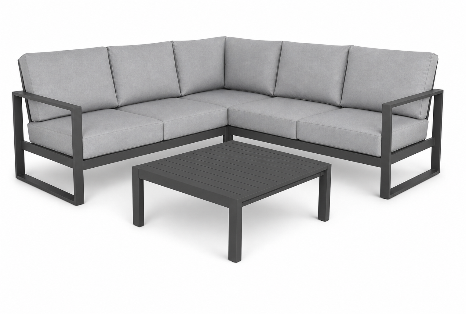 Colada Corner Aluminium Lounge Setting - Gunmetal