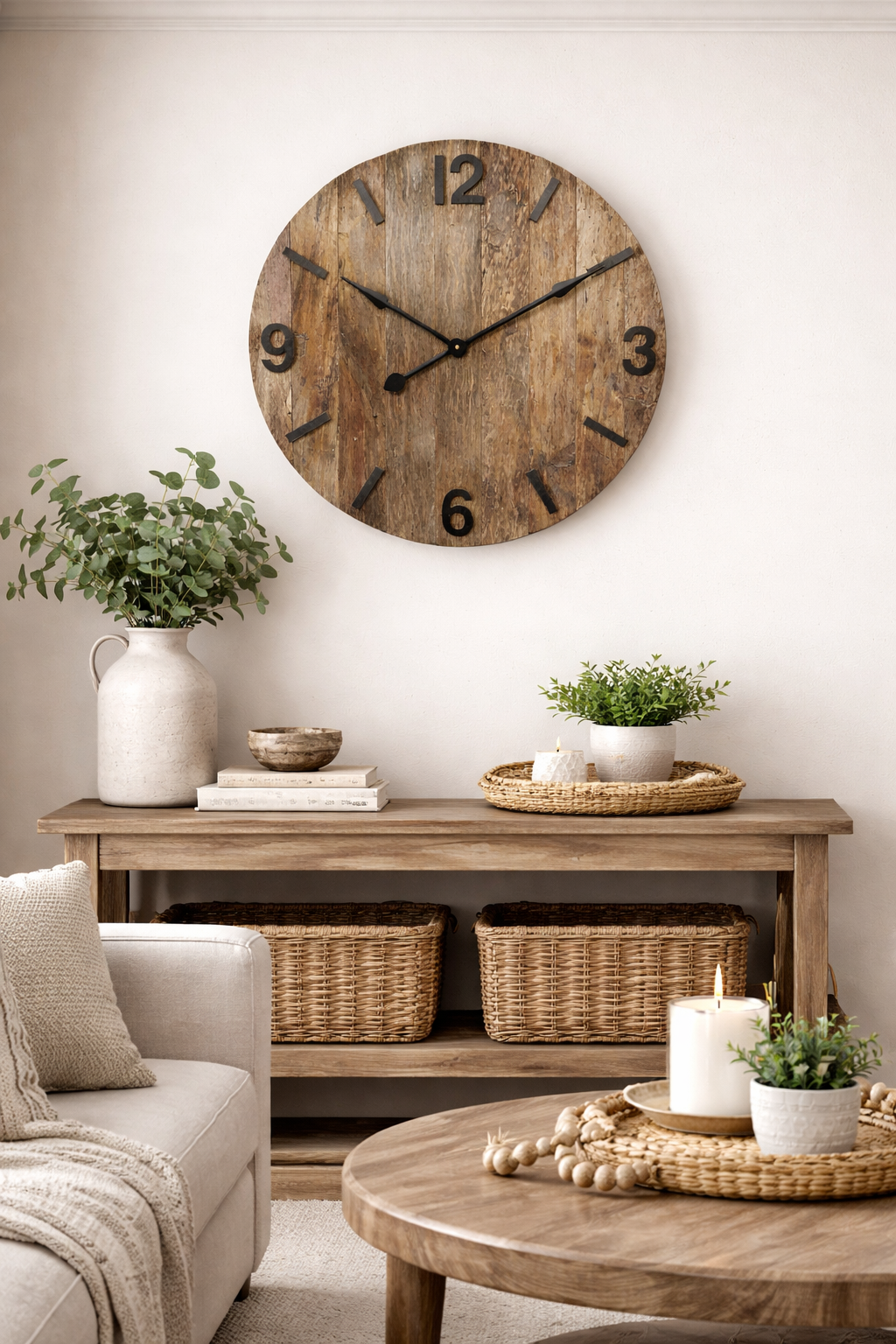Innes Wooden Slatted Wall Clock