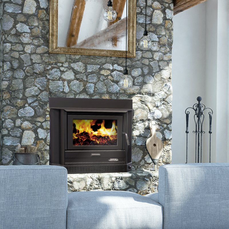 Arrow 2000 Inbuilt Wood Heater - Metallic Black