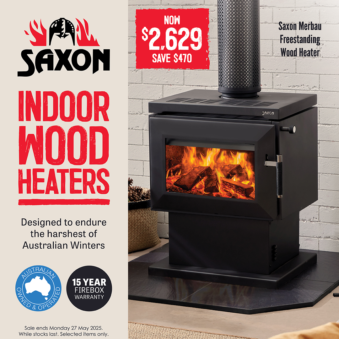 Saxon Merbau Wood Heater - Freestanding