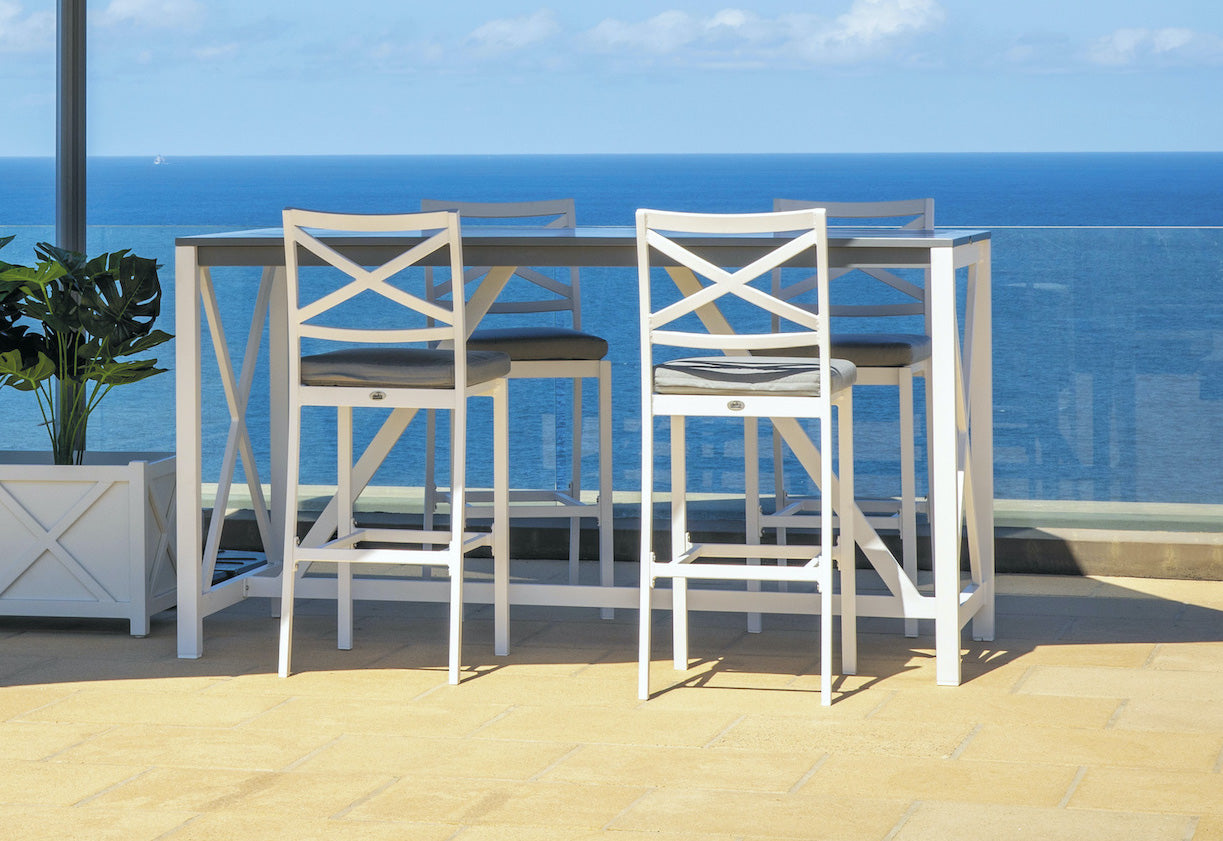 Bridgeport Bar Chair - Bouler / White