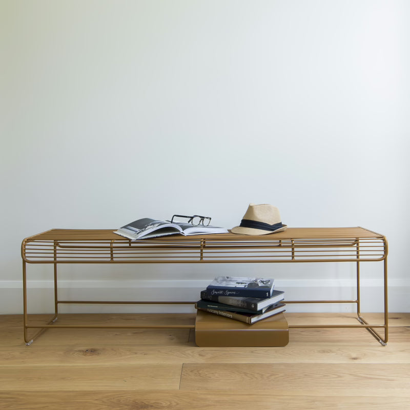 Benmore Bench Seat/Stainless Steel - Toffee