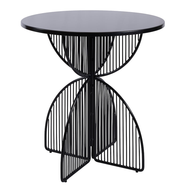 Omaha Café Table/Stainless Steel - Black
