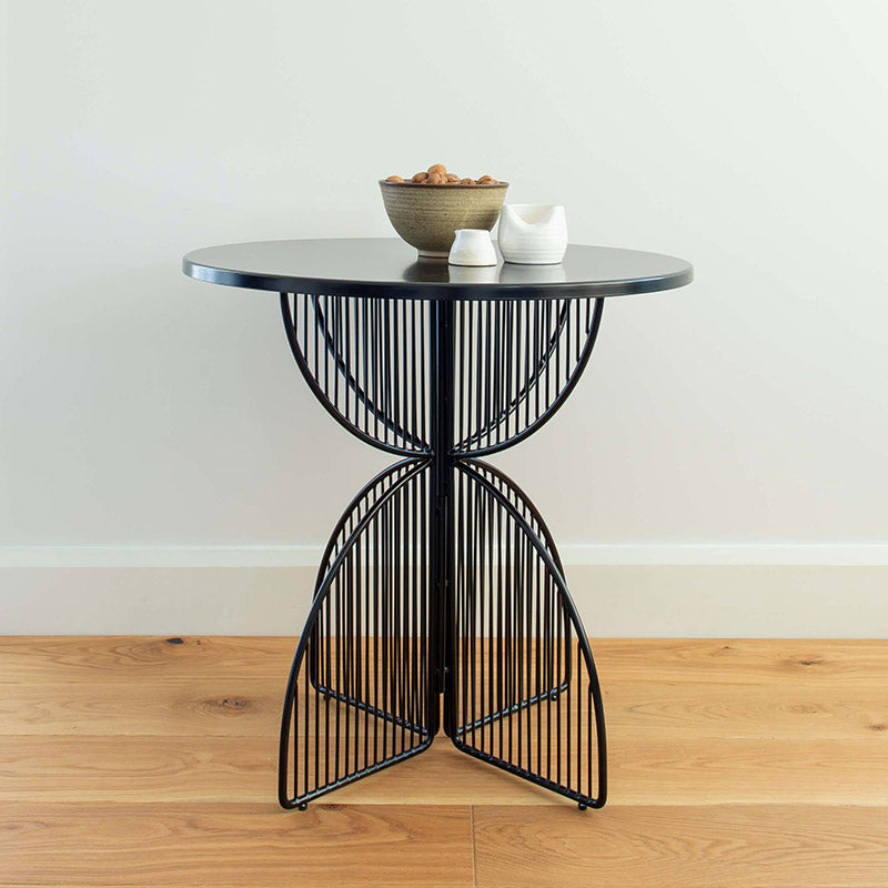 Omaha Café Table/Stainless Steel - Black