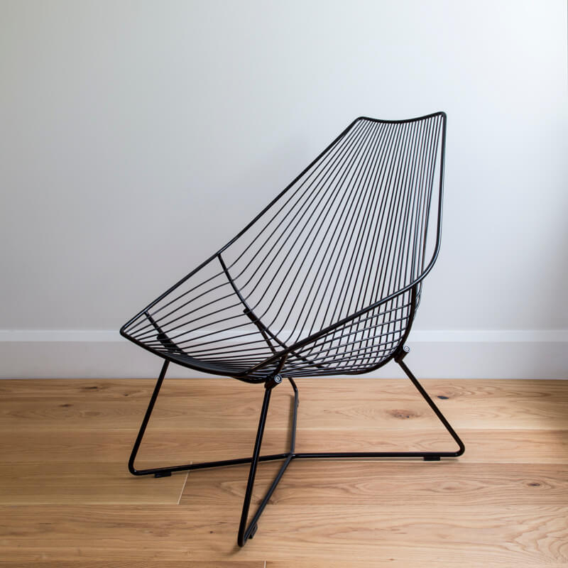 Piha Lounger/Stainless Steel- Black