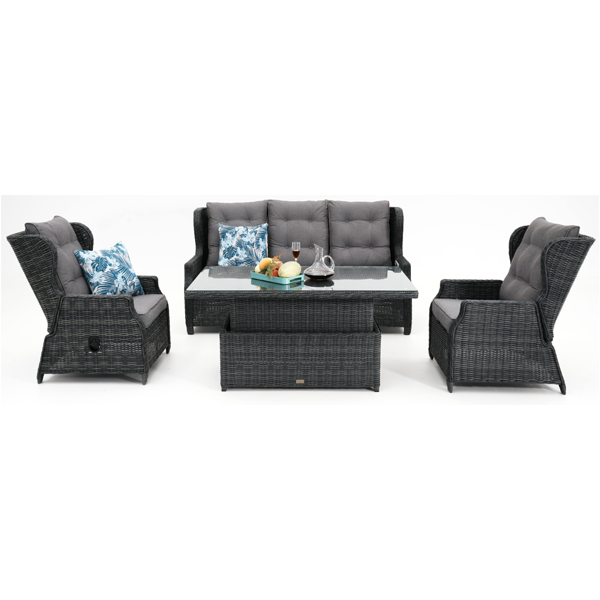 Jasmine Recliner Dining Lounge Setting w Adjustable Table