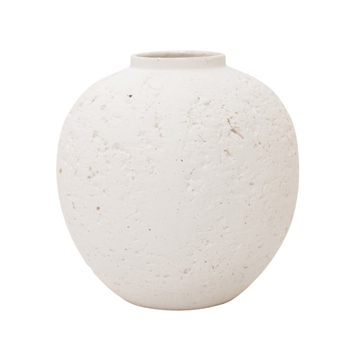 Yamba White Ceramic Round Vase