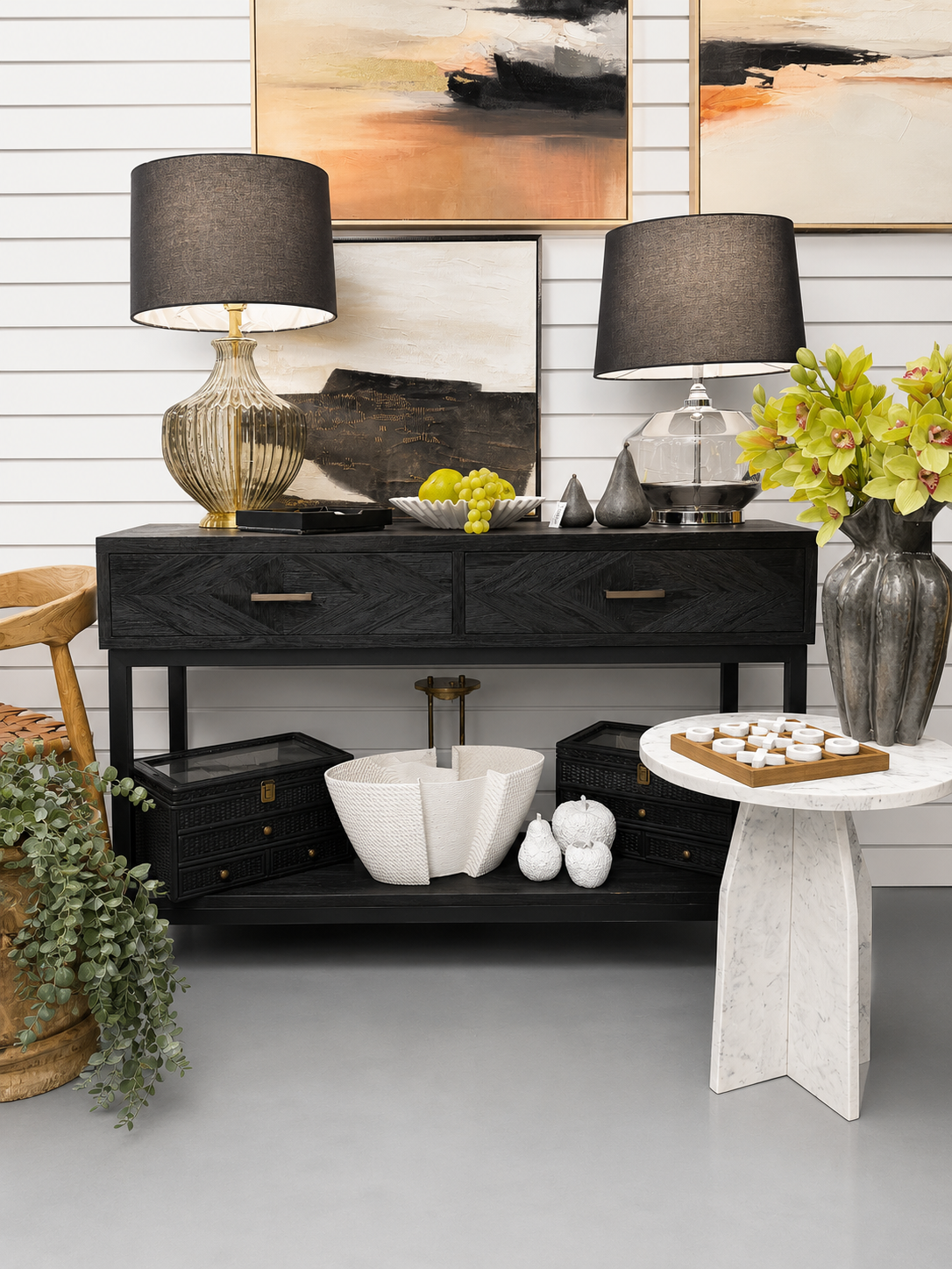 Inartisan Odella Parquetry Console Blk