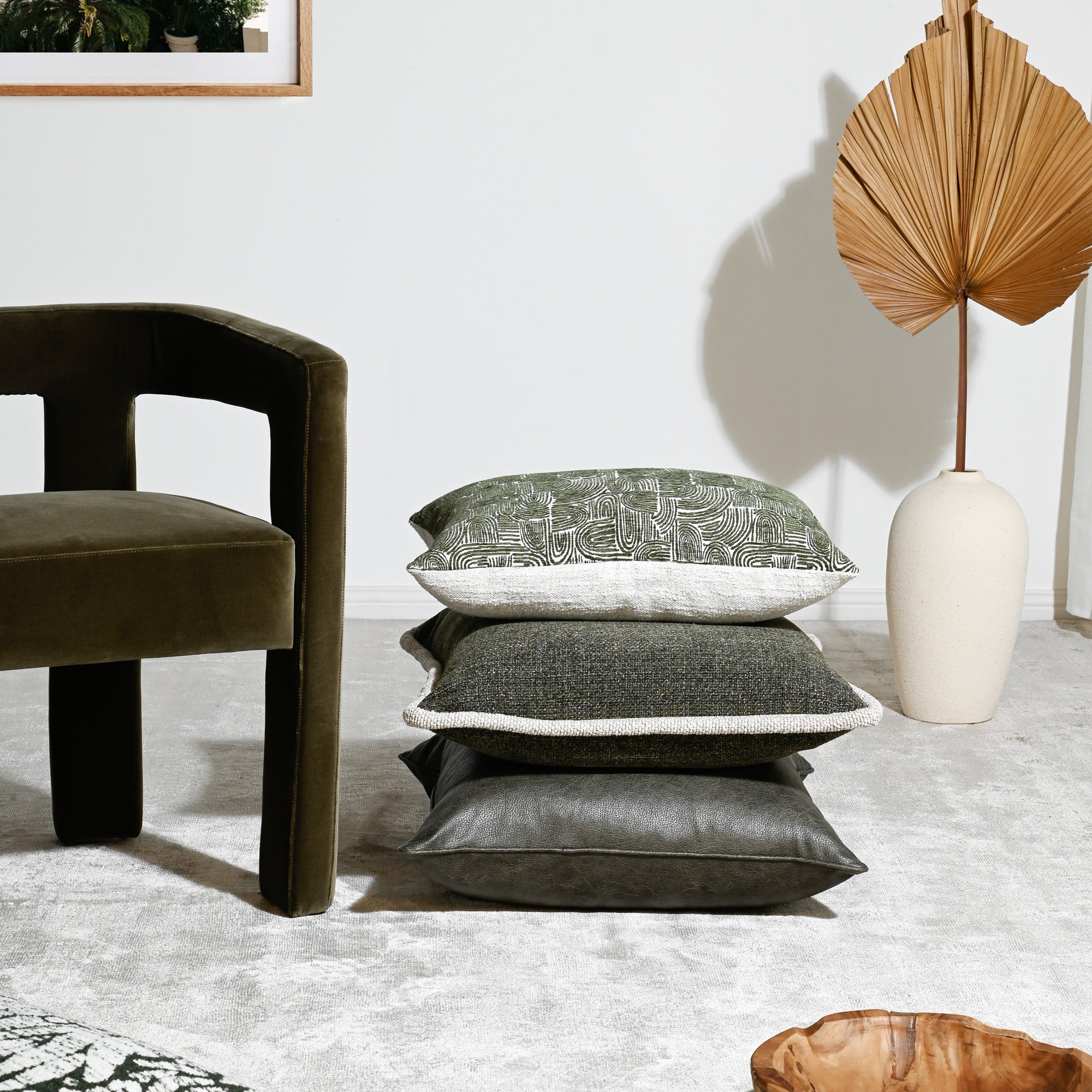 Woven Moss Cushion - Square