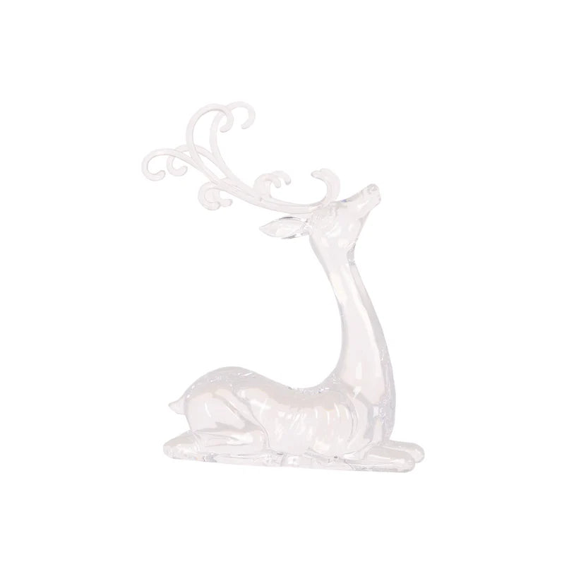 39cm Elaborate Glistening Nestled Reindeer