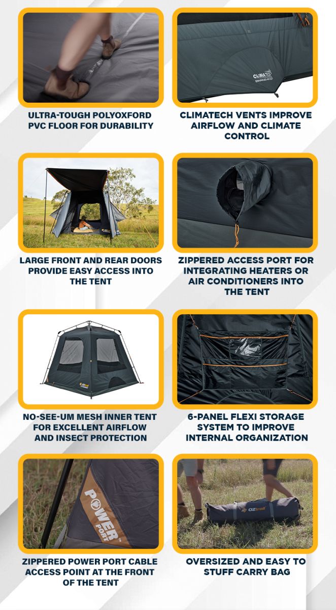 Oztrail Fast Frame BlockOut LUMOS 4P Tent - NEW