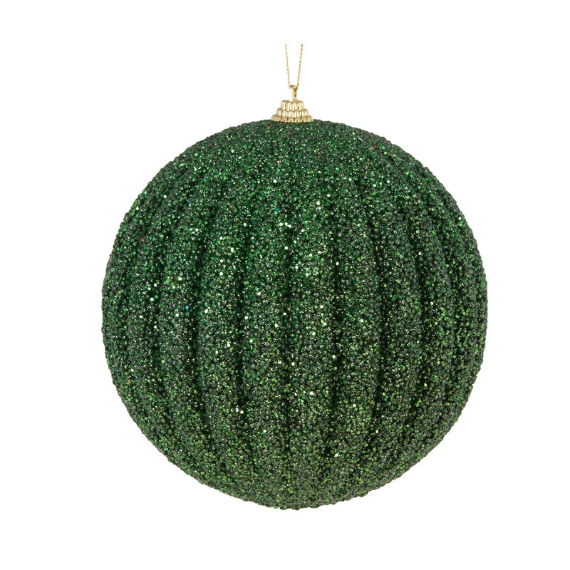 Dark Green Textured Rib Bauble