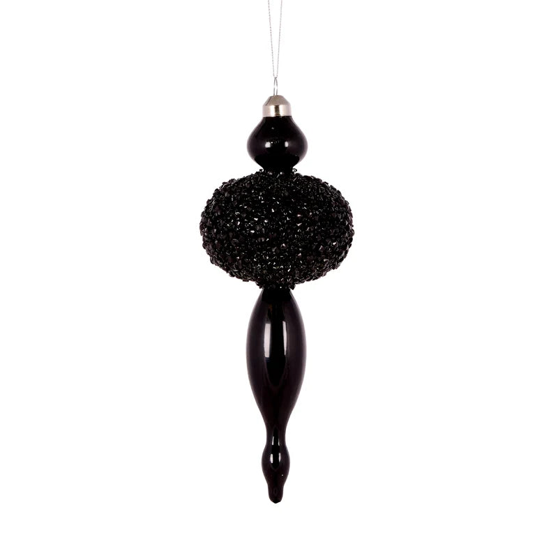Black Beaded Round Finial