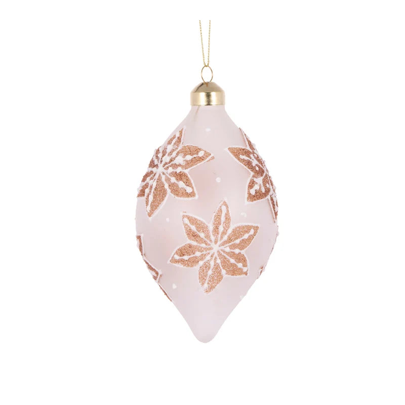 Frosted Gingerbread Snow Drop Bauble