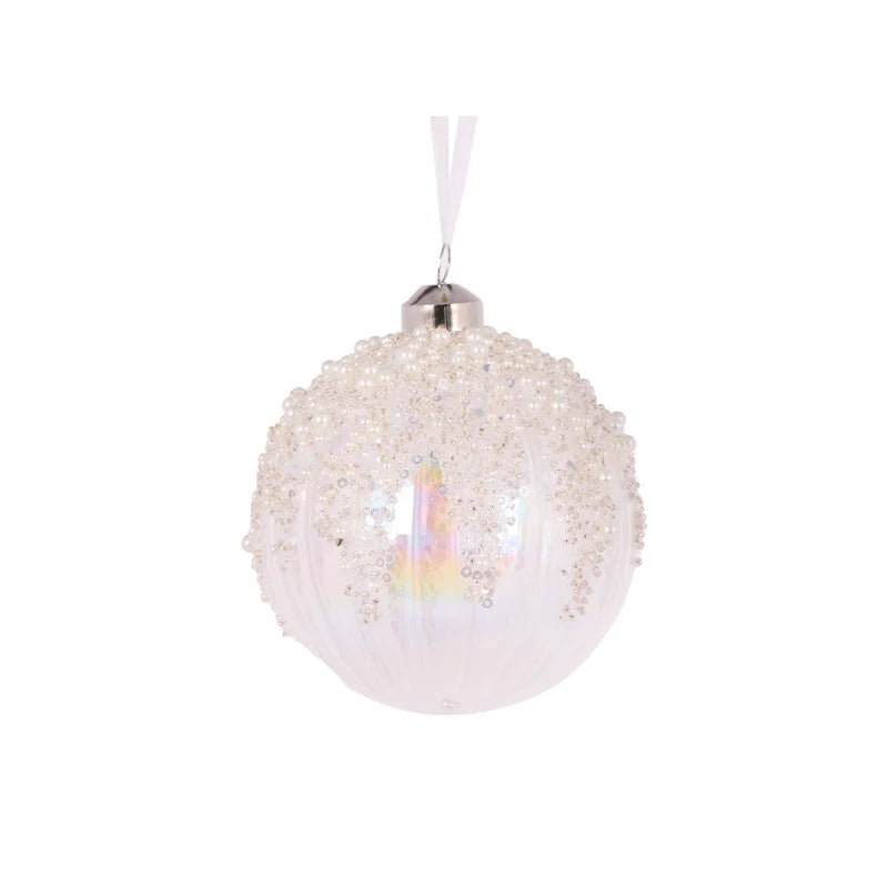 Clear Pearl Topped Bauble