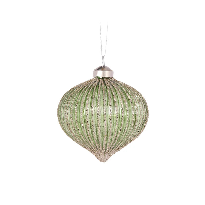 Sage Simple Ribbed Onion Bauble