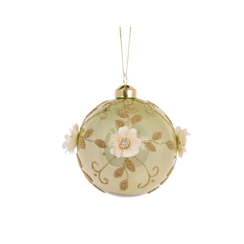 Green Embelished Garden Bauble