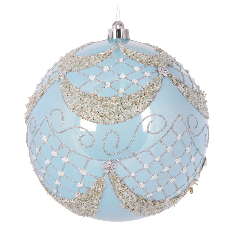 20cm Pearl Light Blue Opulent Bauble