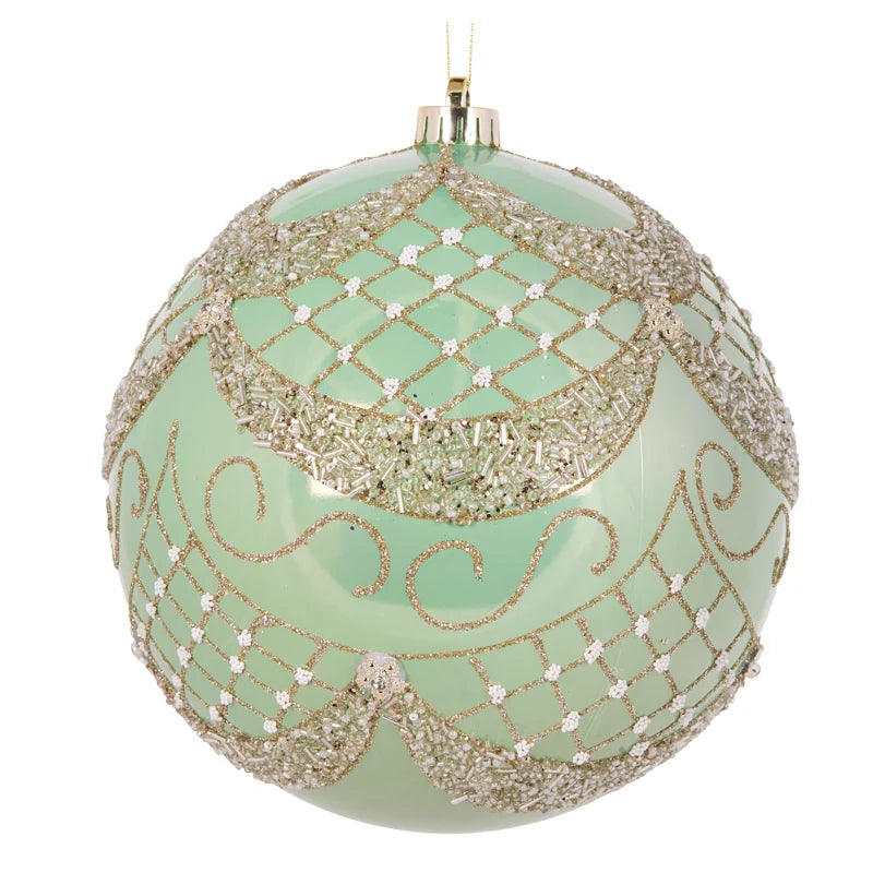 20cm Pearl Mint Opulent Bauble