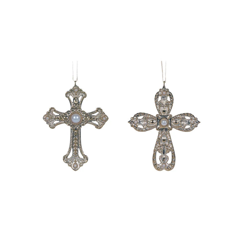 2 Asst Gold Hanging Crosses