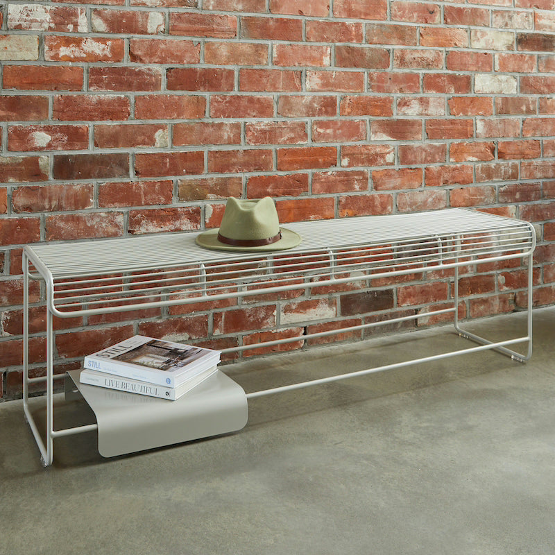 Benmore Bench Seat/Stainless Steel - White